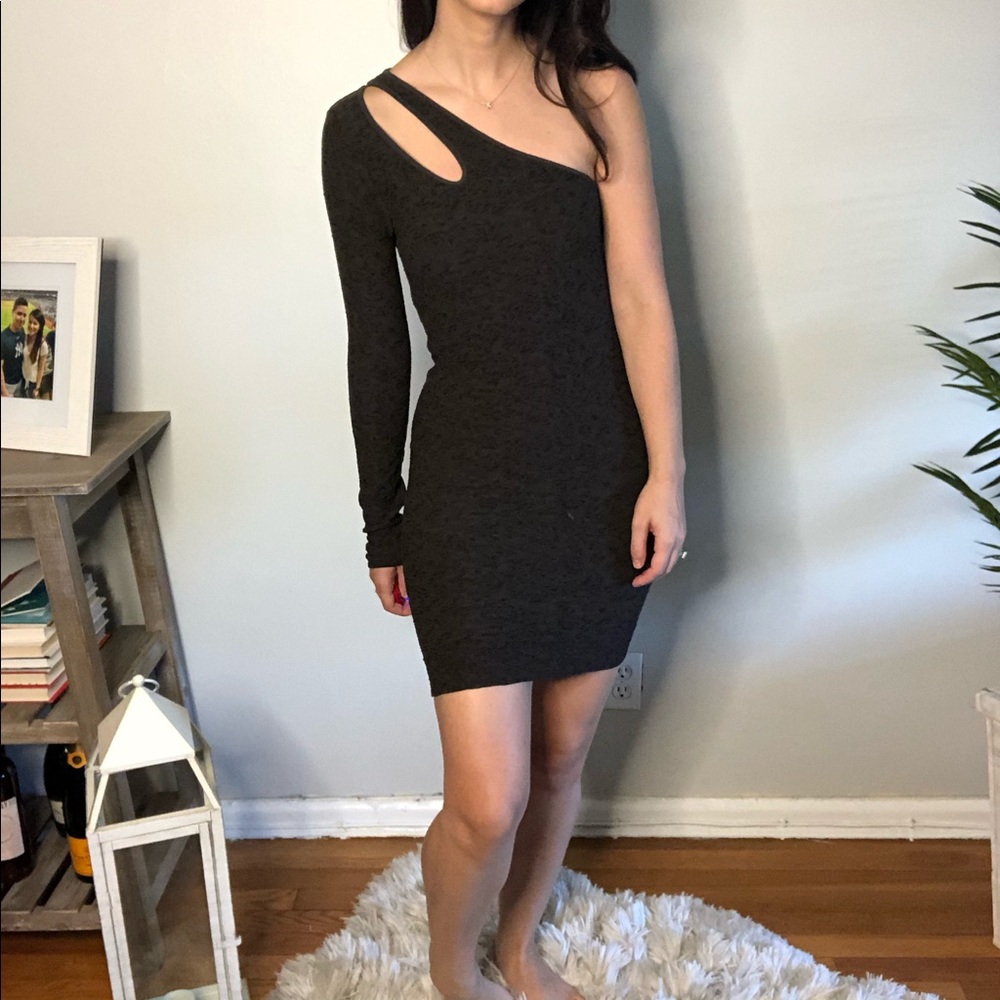 BCBGeneration One Shoulder Brown Bodycon Dress NWT